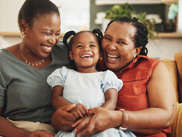 Happy mother and daughter