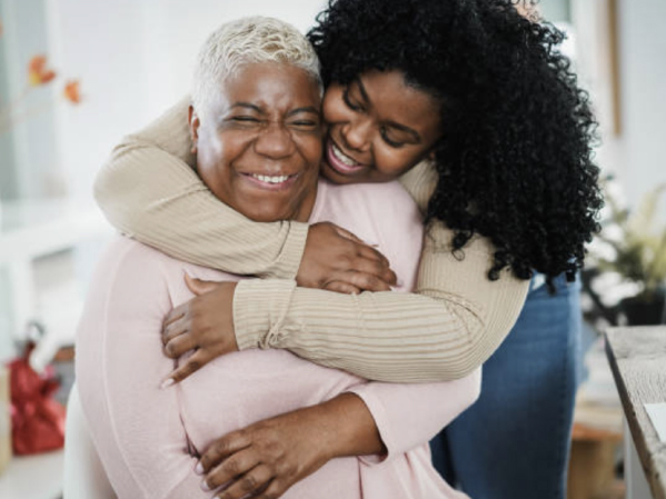 Happy mother and daughter